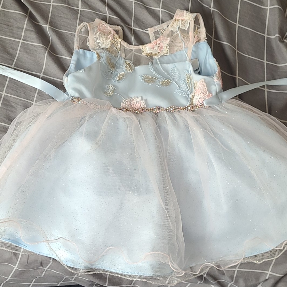 Baby girl light blue party dress